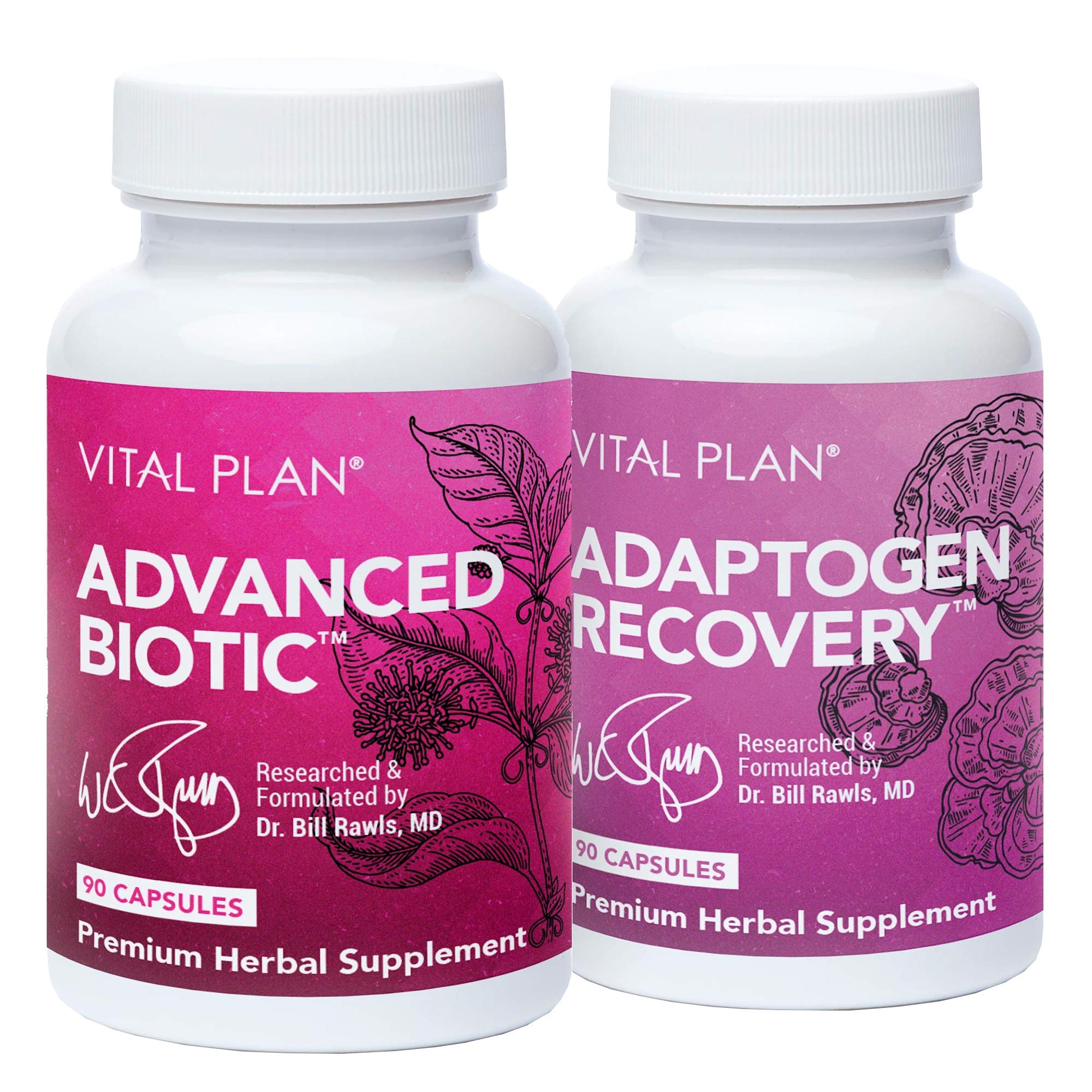 Vital Plan Immune Boost Bundle bottle and capsules on white background