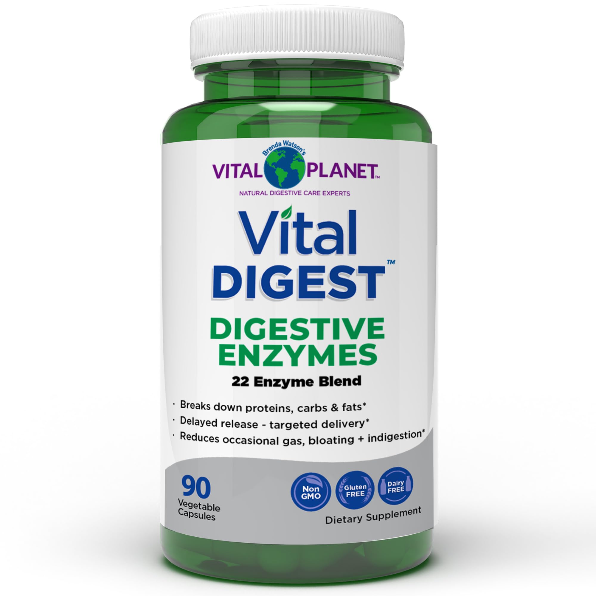 Vital Digest Ultra Max bottle with 90 capsules on white background