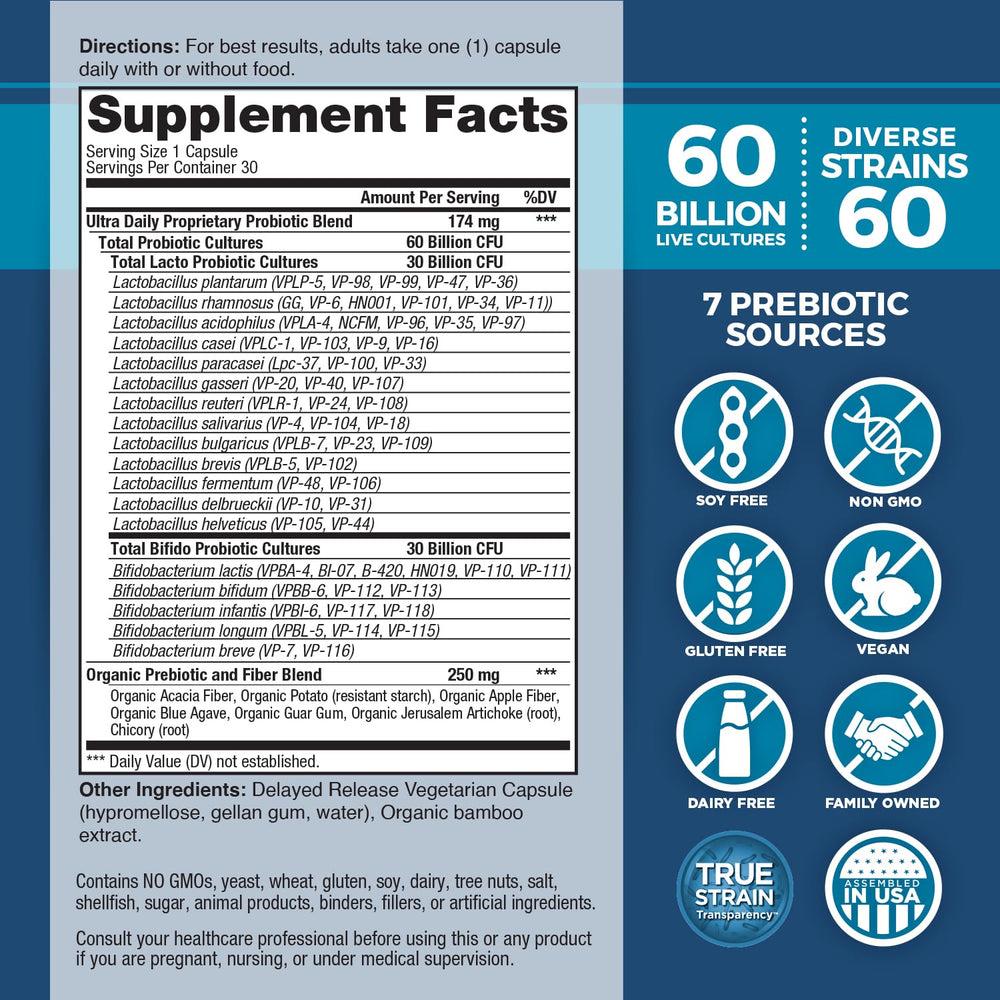 Vital Planet Vital Flora diverse strains visual (60 bacteria) for balance