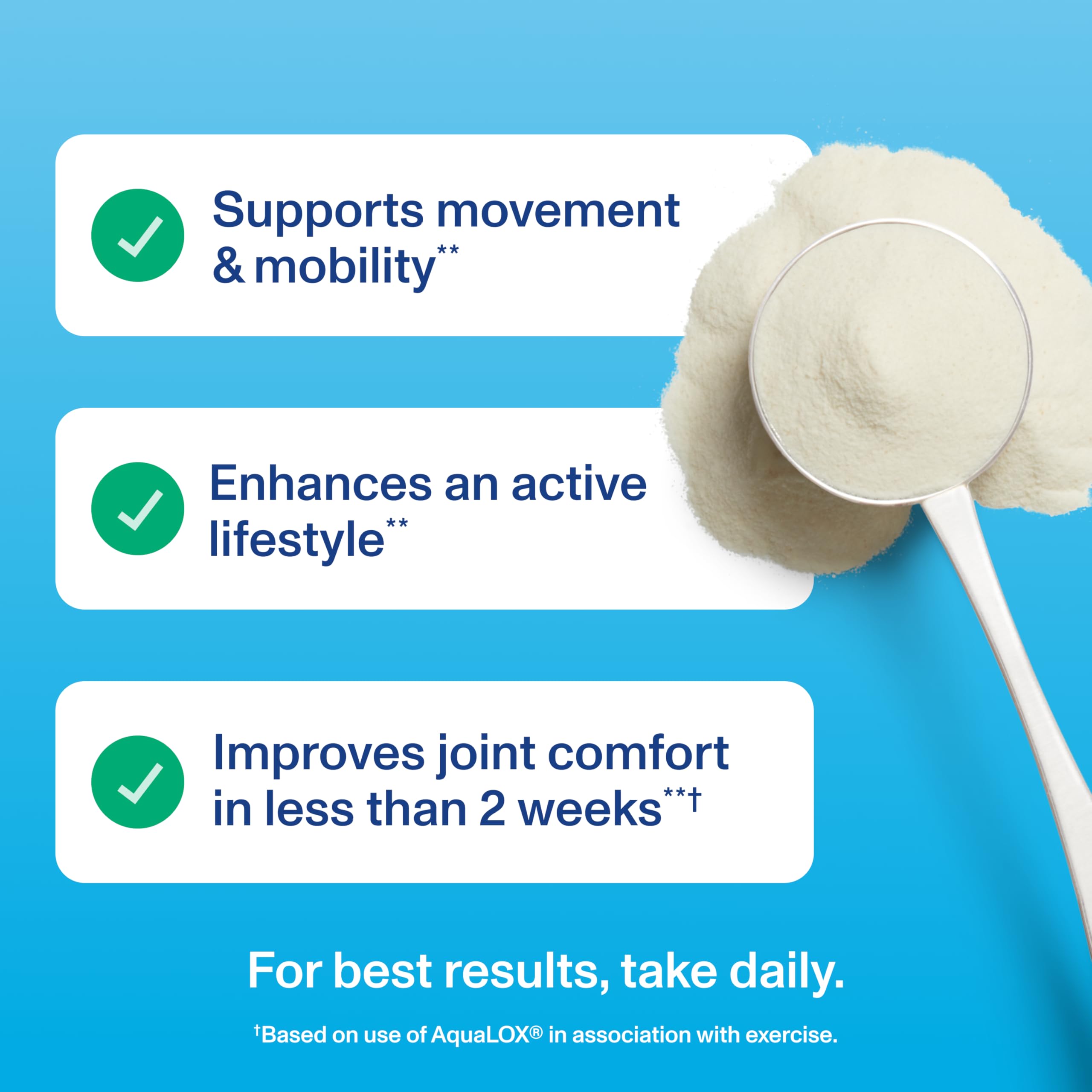 Scoop of collagen peptides powder for Active Complex