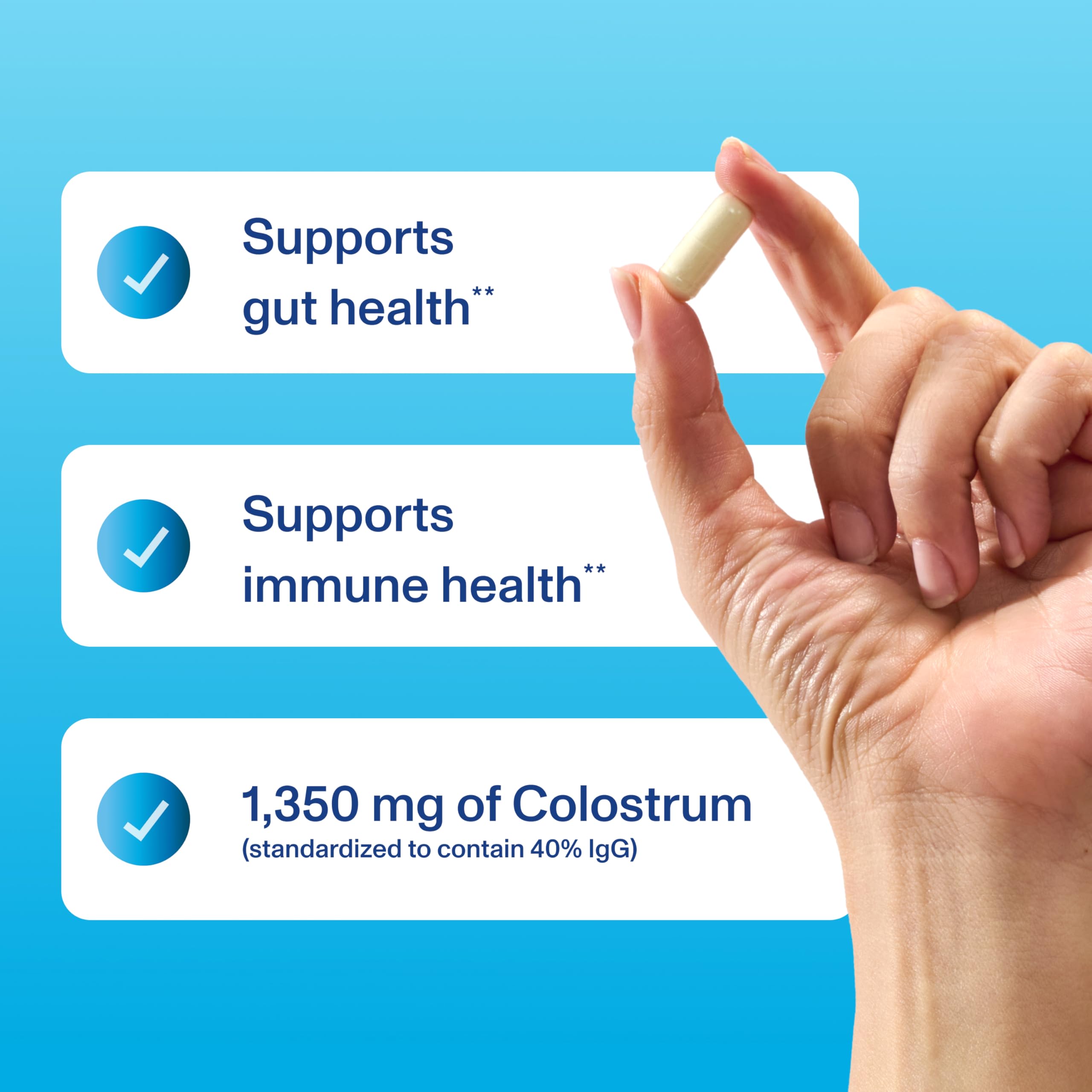 Vital Proteins Bovine Colostrum label highlighting 40% IgG for immune-related support