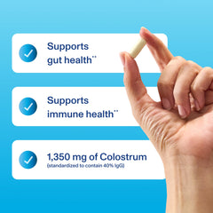 Vital Proteins Bovine Colostrum label highlighting 40% IgG for immune-related support