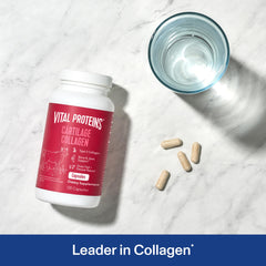 Close-up of Vital Proteins Cartilage Capsules label highlighting Type II collagen and chondroitin.