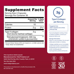 Close-up of Type II collagen peptides component