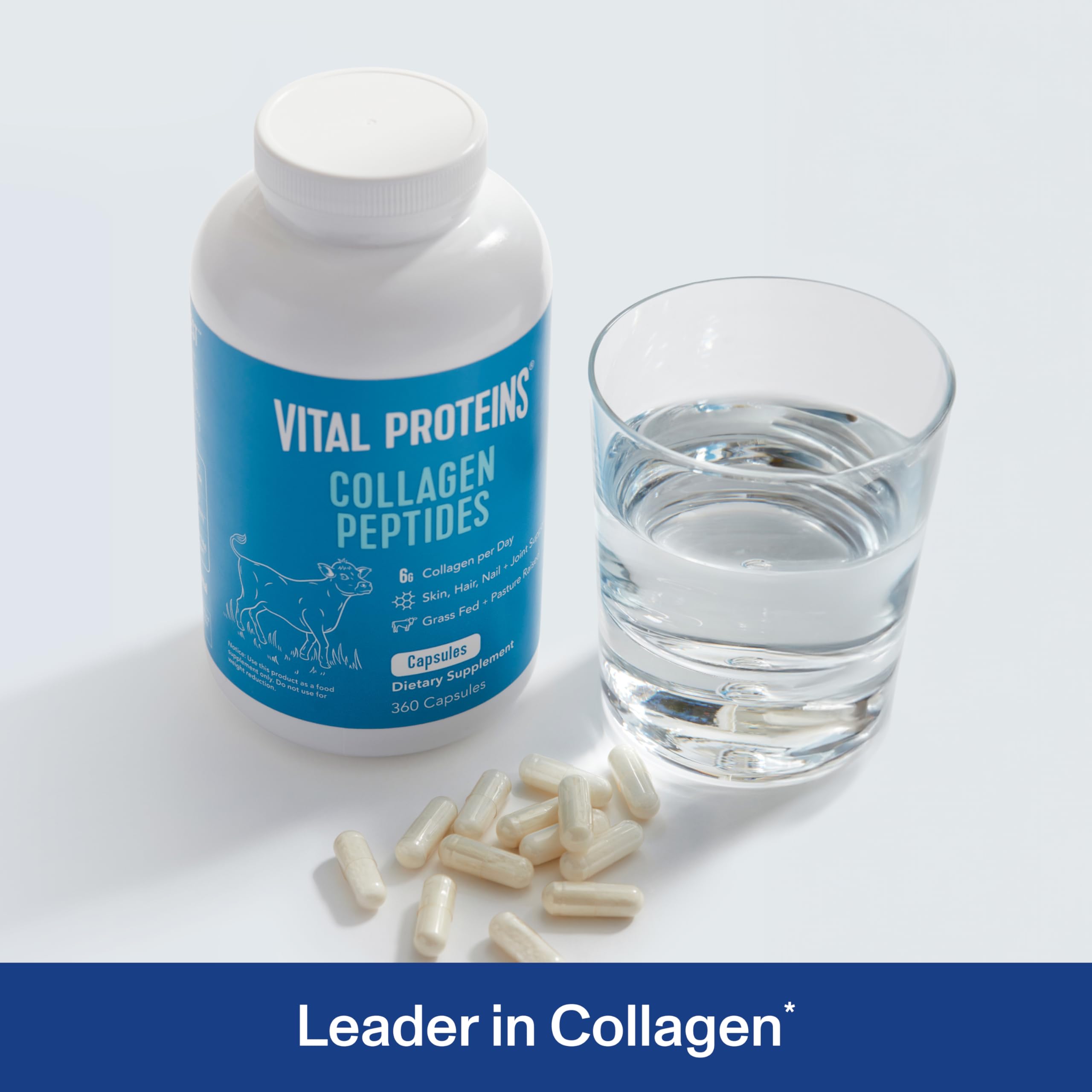Vital Proteins Collagen Capsules closeup pouring a daily serving