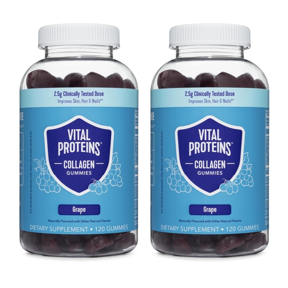 Bottle of Vital Proteins Collagen Gummies in grape flavor