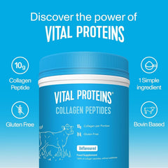 Scoop of collagen peptides with container
