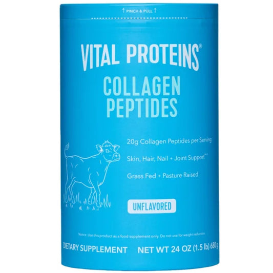 Front view of Vital Proteins Collagen Peptides 24 oz bottle