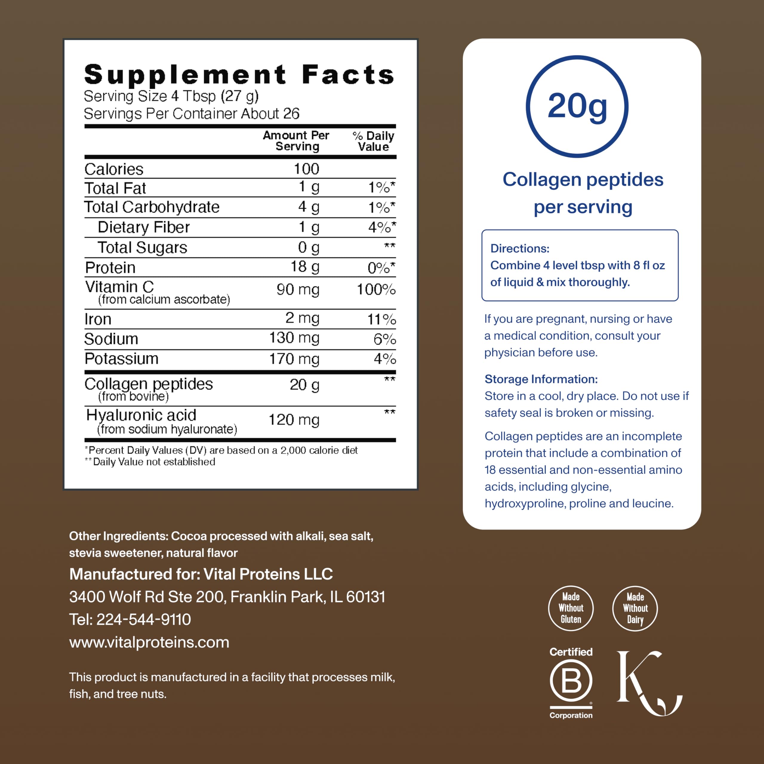 Vital Proteins Collagen Peptides Advanced dissolves in coffee for quick mix.