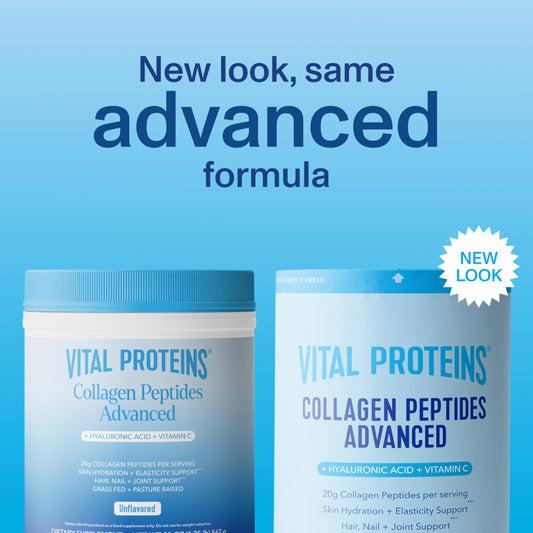 Close-up of collagen peptides powder ready to scoop