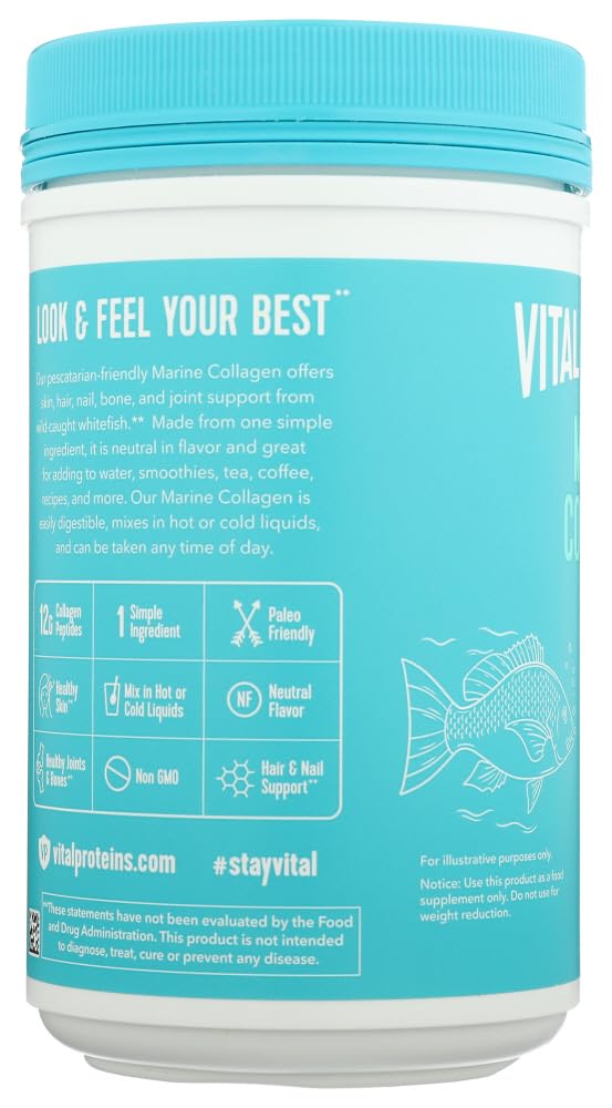 Nutrition label on Vital Proteins Marine Collagen Peptides