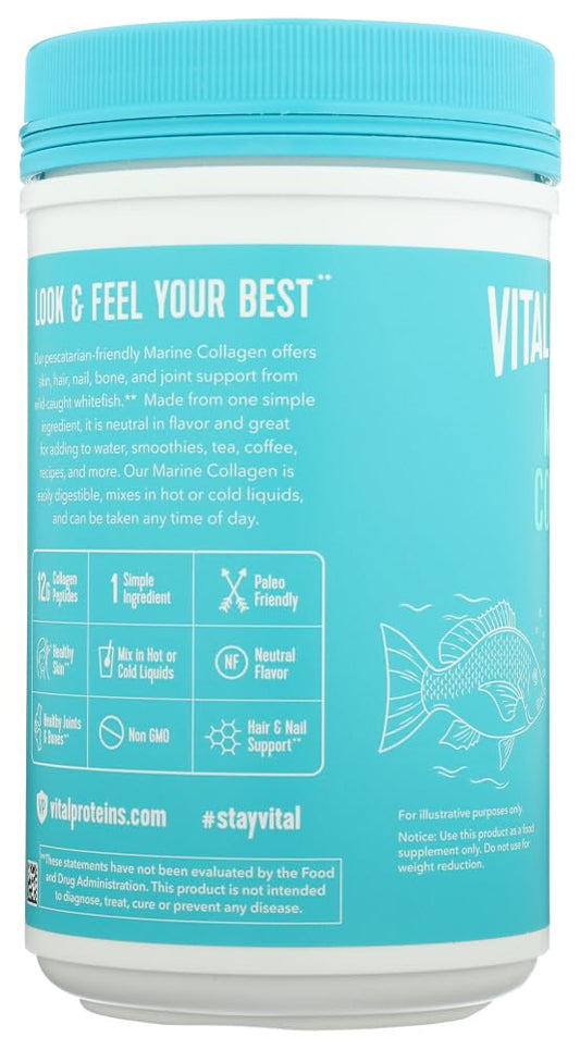 Nutrition label on Vital Proteins Marine Collagen Peptides