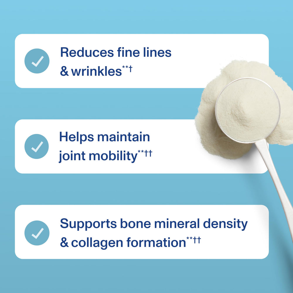 Lifestyle image showing collagen supplement with coffee