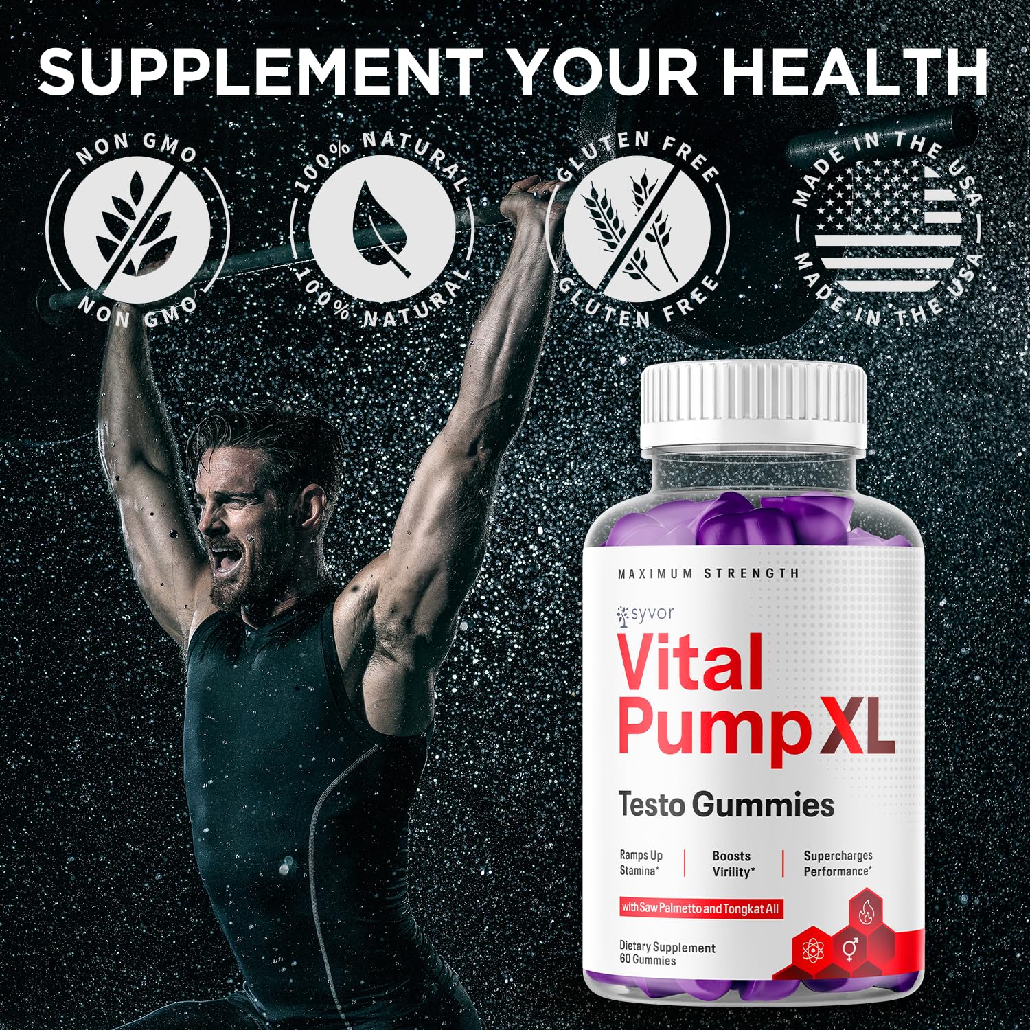 Active lifestyle athlete taking a Vital Pump XL gummy