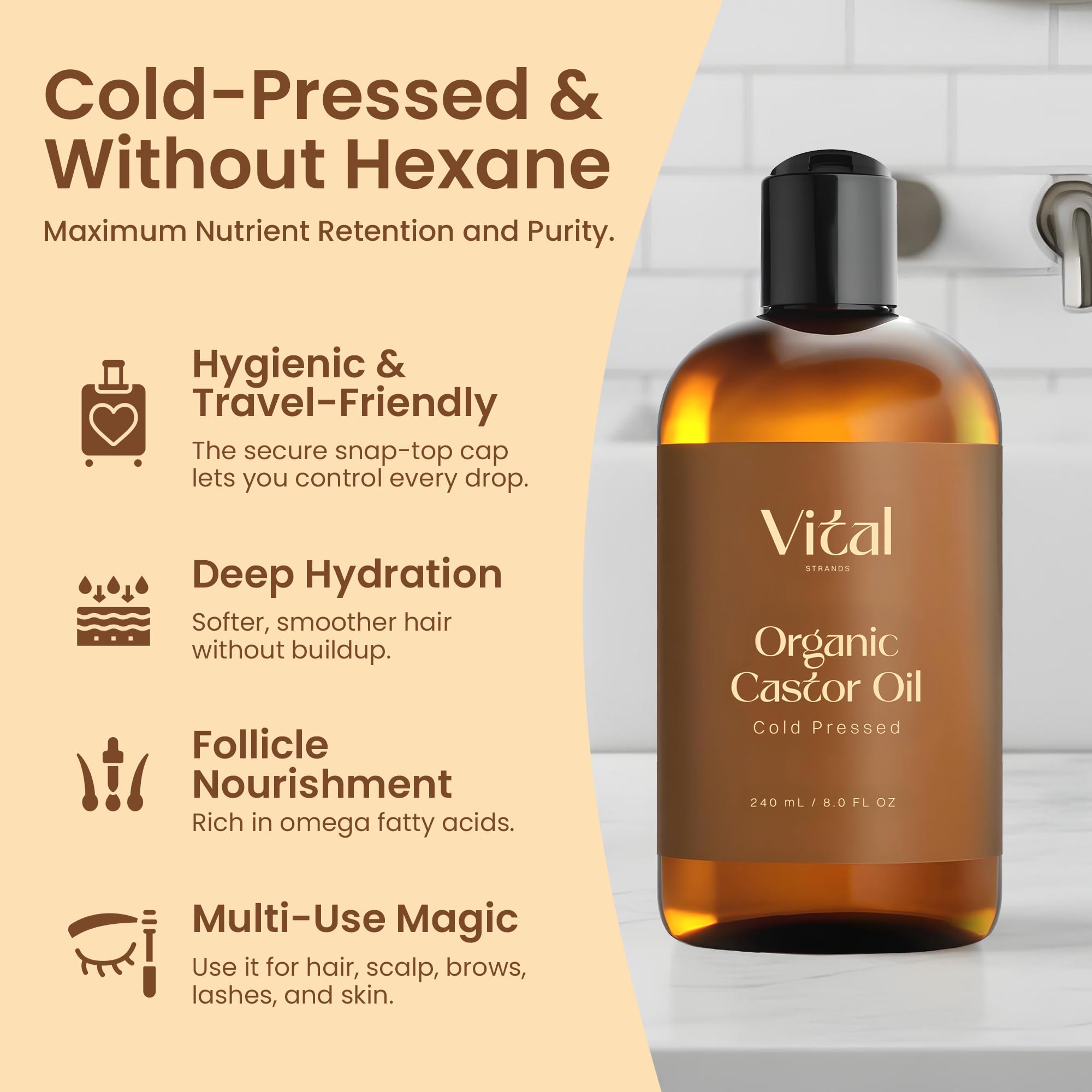 Hydrating dry skin and hair ends with castor oil