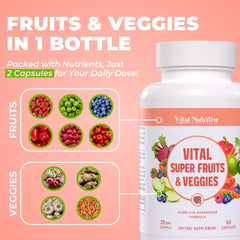 Close-up of 2-in-1 capsule containing fruit and vegetable components