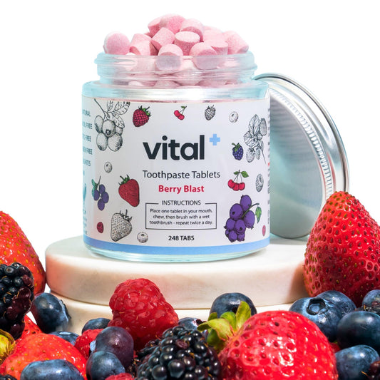 Vital Toothpaste Tabs Berry Blast packaging front