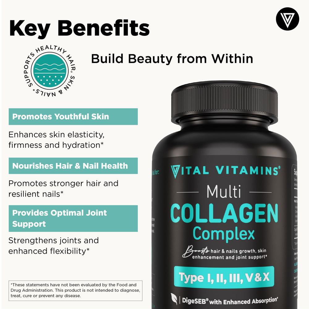 Collagen types I II III V X illustration
