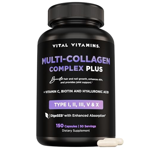 Front view of Vital Vitamins Multi Collagen Complex Plus bottle