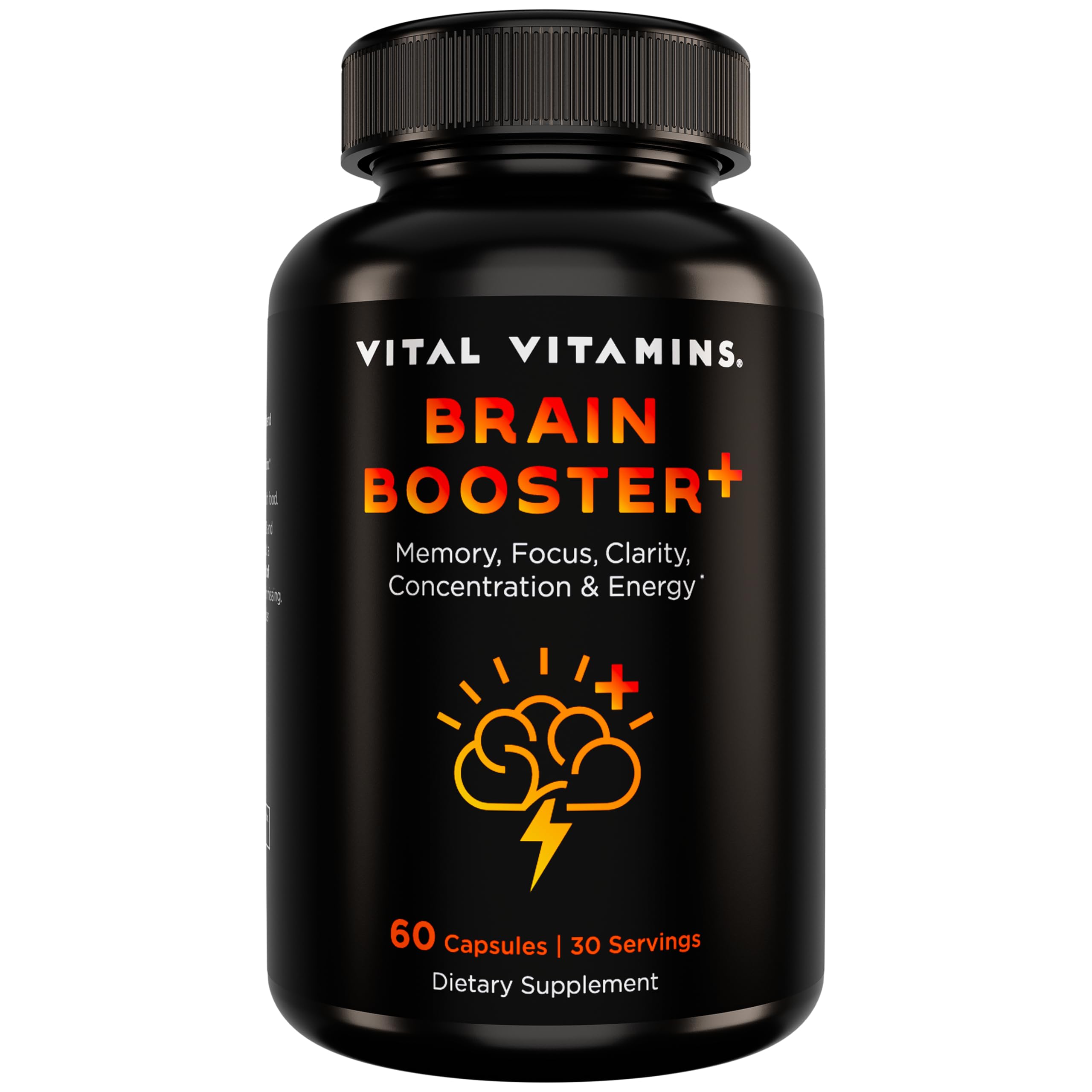Front bottle of Vital Vitamins Nootropic Brain Supplement Plus with 60 capsules