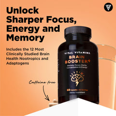 Packshot of Vital Vitamins Nootropic Brain Supplement Plus 60 capsules