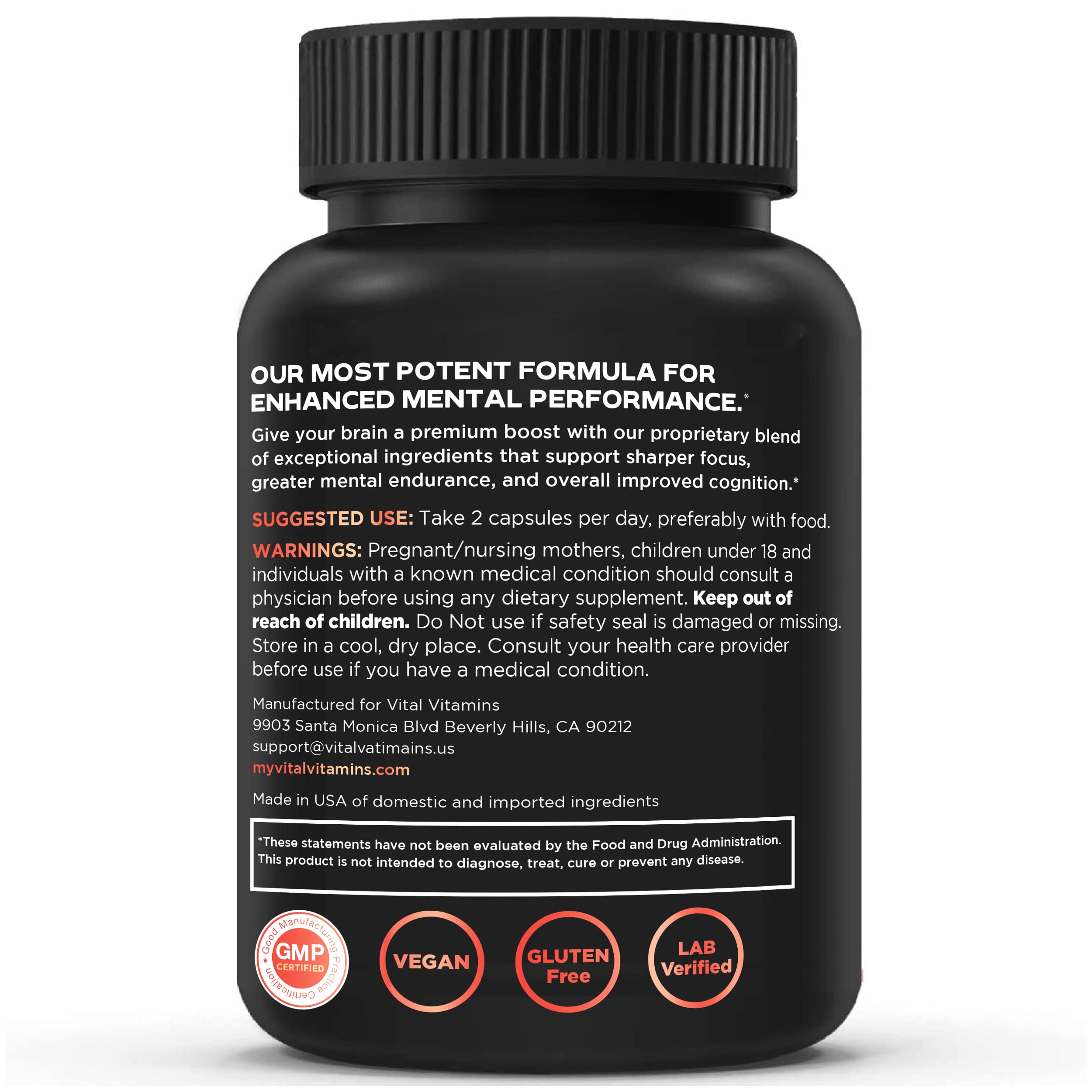 Usage scene: taking Vital Vitamins Nootropic for steady energy and focus
