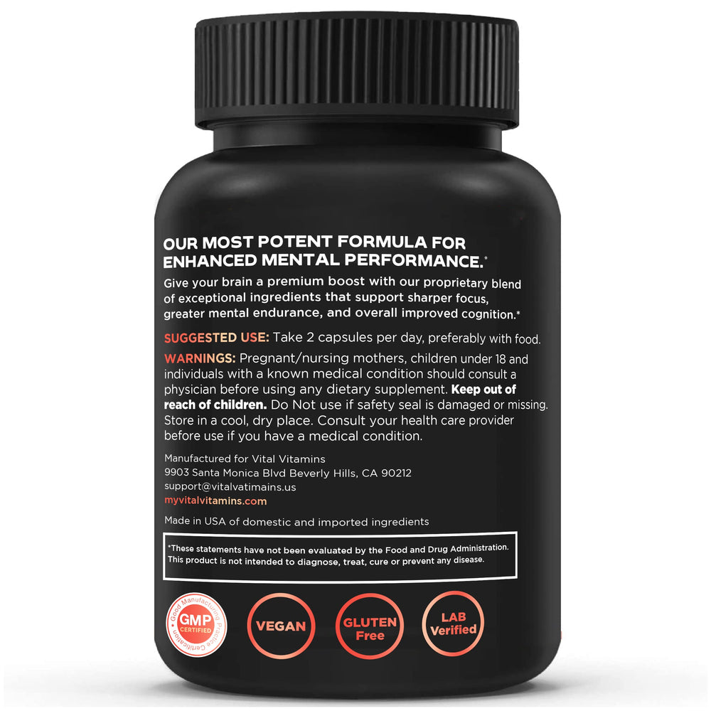 Usage scene: taking Vital Vitamins Nootropic for steady energy and focus