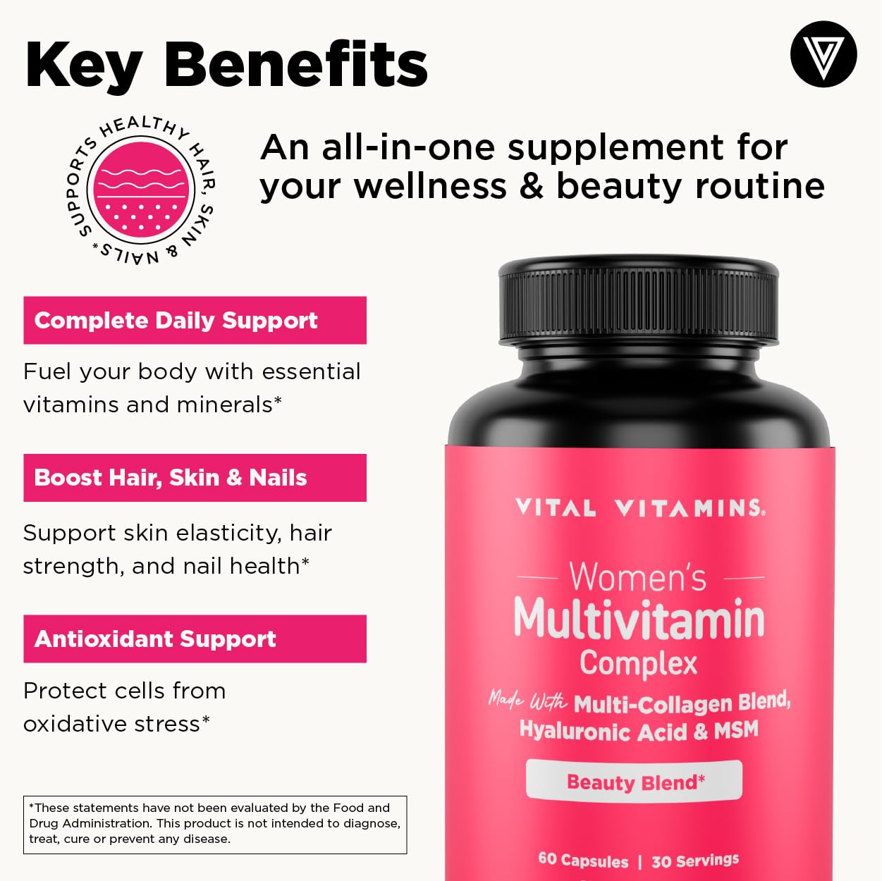 Hyaluronic acid component highlighting skincare support
