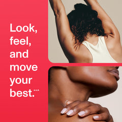 Healthy hair, nails and skin concept with collagen powder