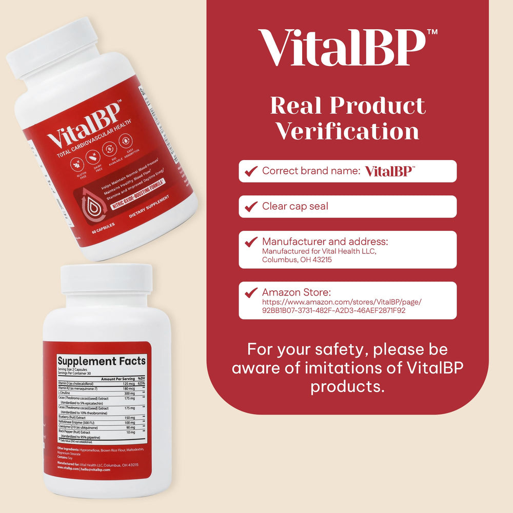 VitalBP packaging and label close-up