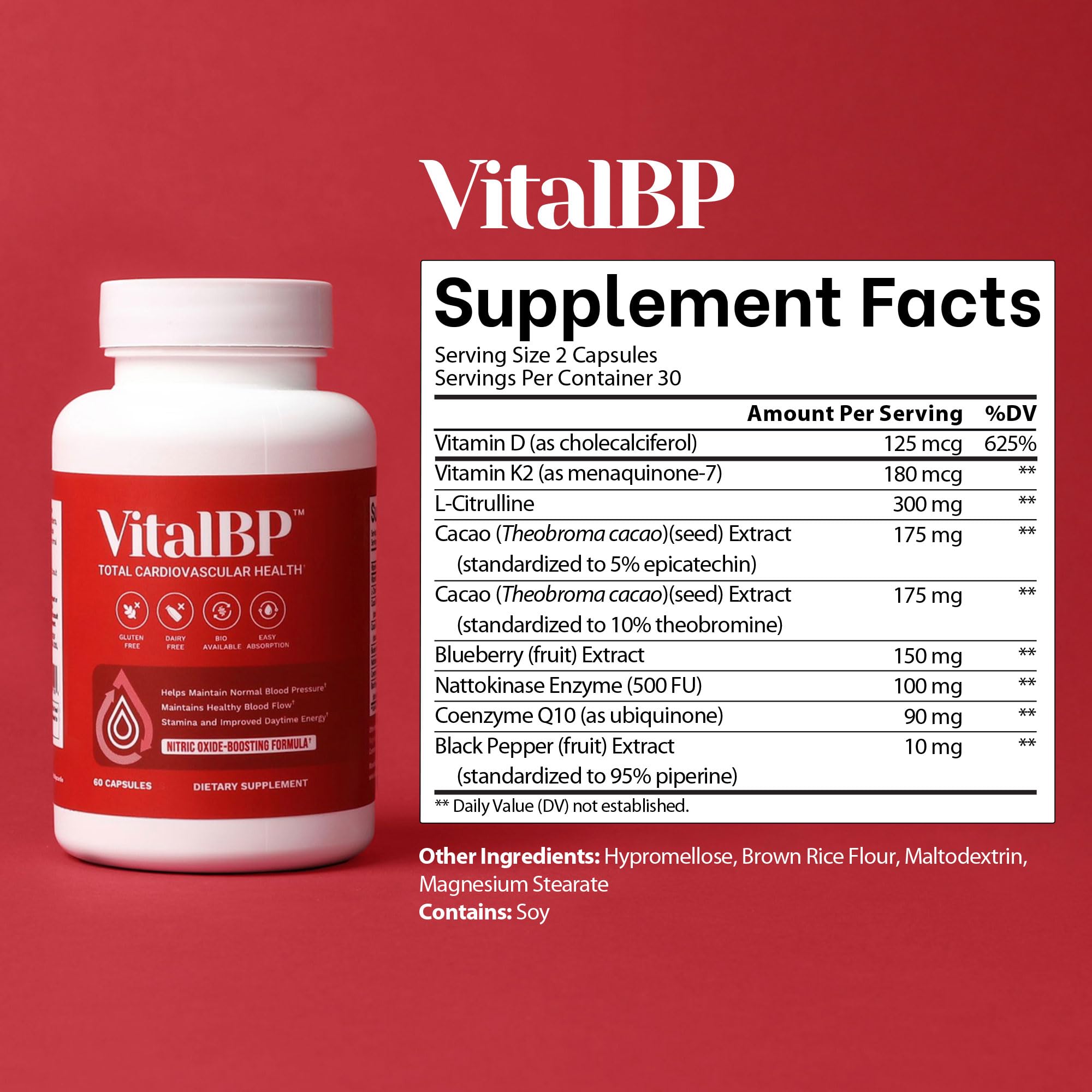Vitamin D3 and K2 ingredient in VitalBP