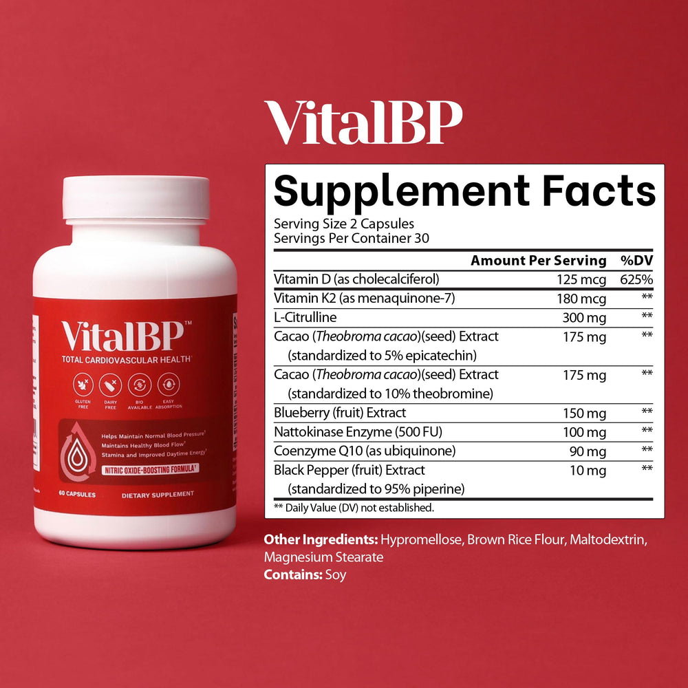Vitamin D3 and K2 ingredient in VitalBP