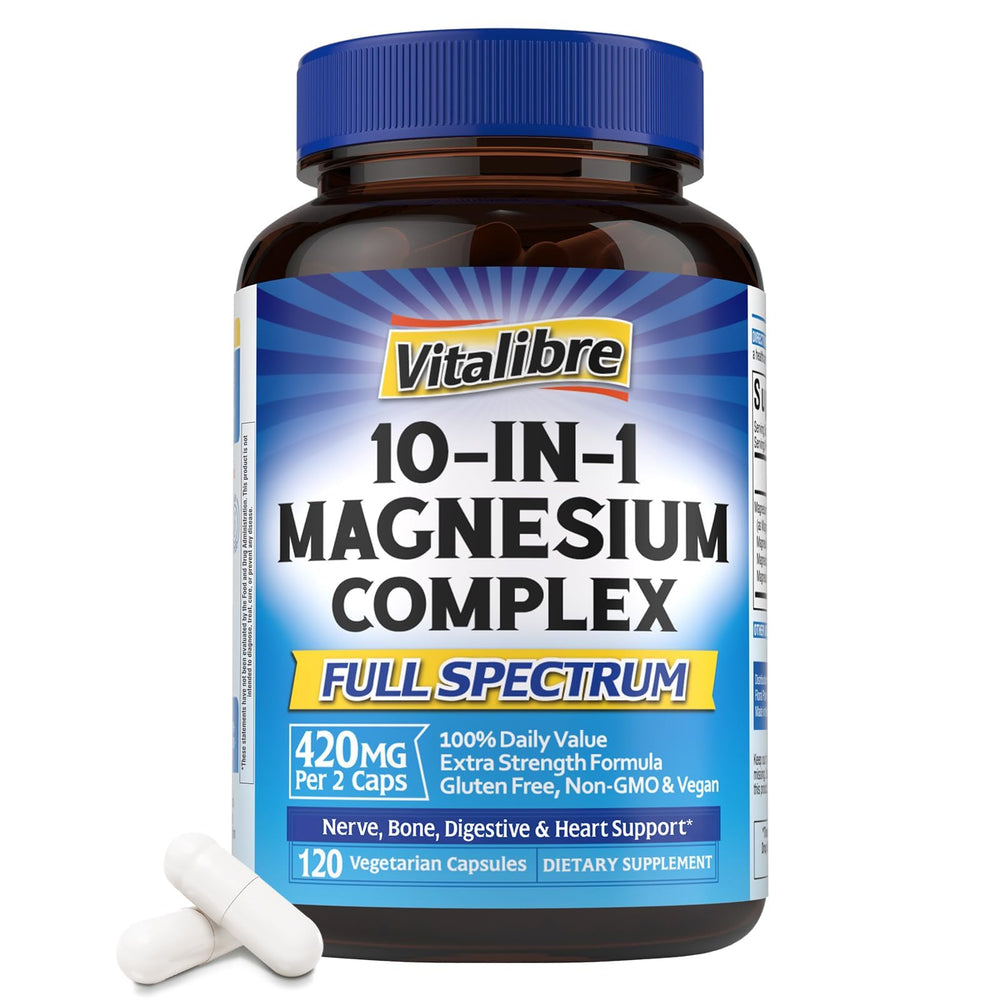 Product label showing 420 mg elemental magnesium per serving