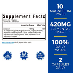 Vitalibre 10-in-1 Magnesium Complex vegan capsules bottle