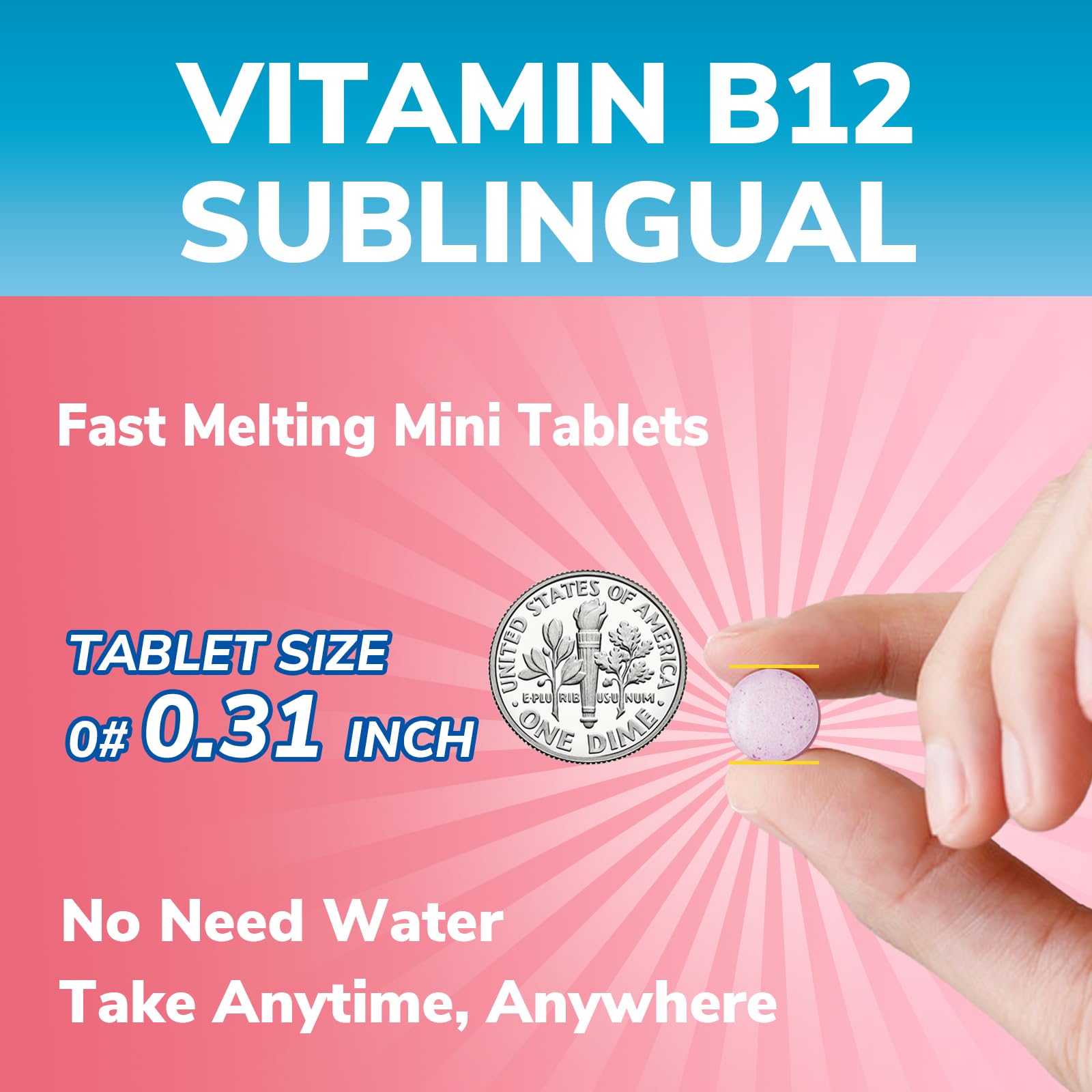 Dosing illustration of 5000 mcg B12 tablets