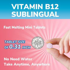 Dosing illustration of 5000 mcg B12 tablets
