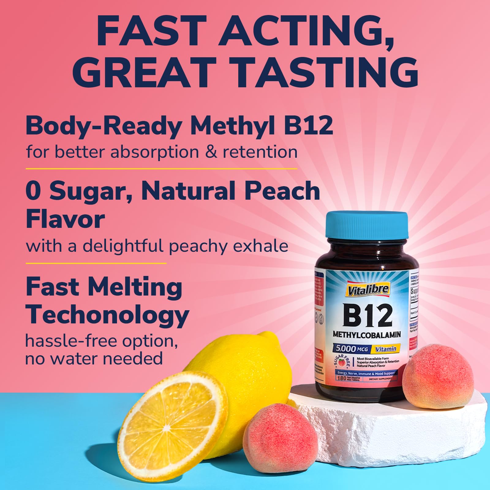 Vegan methylcobalamin Vitamin B12 5000 mcg tablets