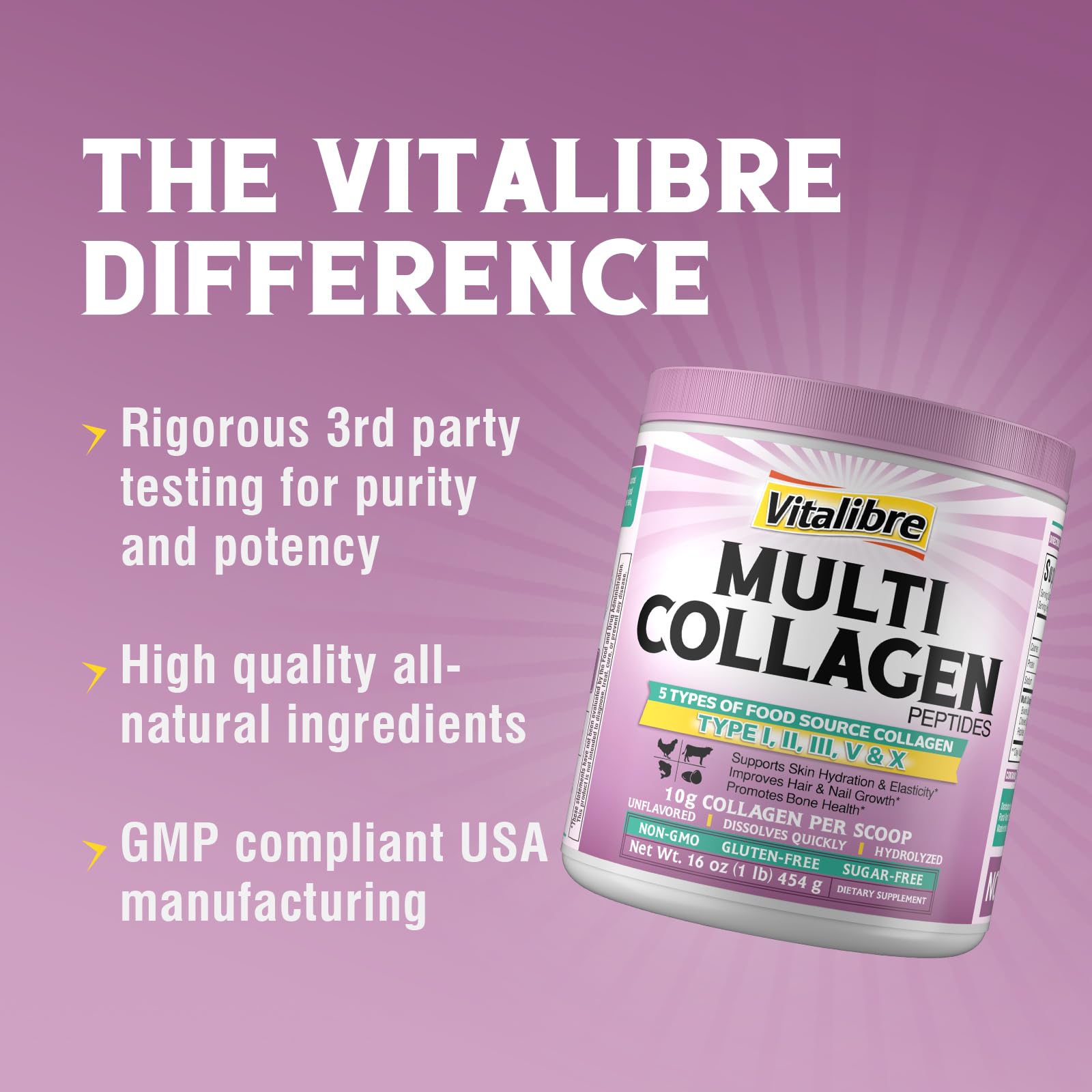 Collagen powder dissolving in coffee or beverage