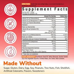 Activated B vitamins in Vitalibre CoQ10 formula