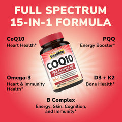 CoQ10 with PQQ, vitamin D3, K2 and flaxseed omega-3 blend
