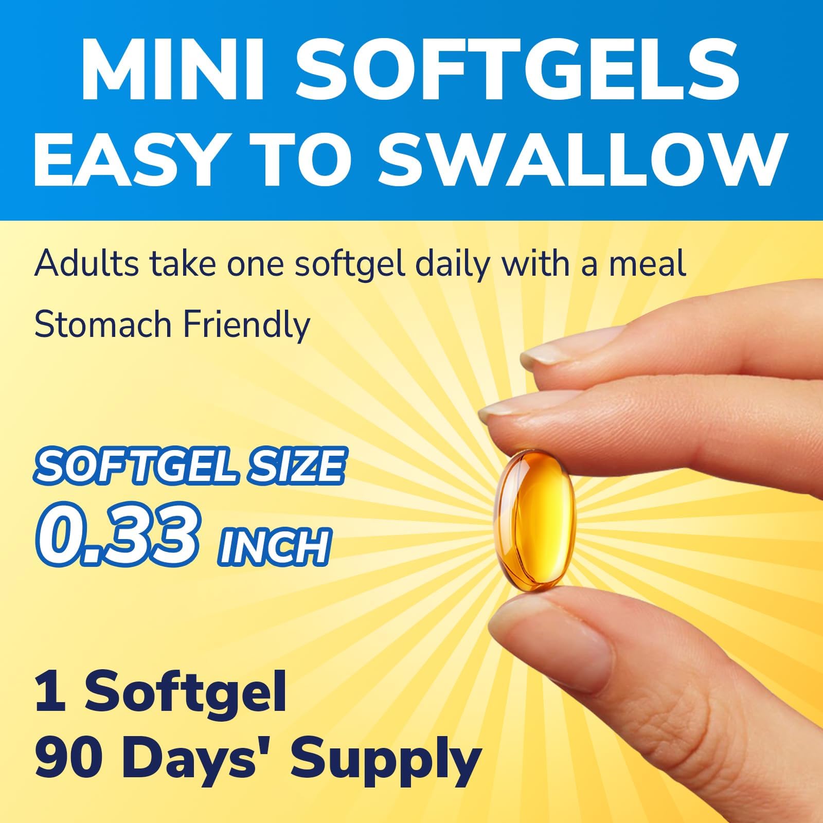 One softgel per day dosage illustration