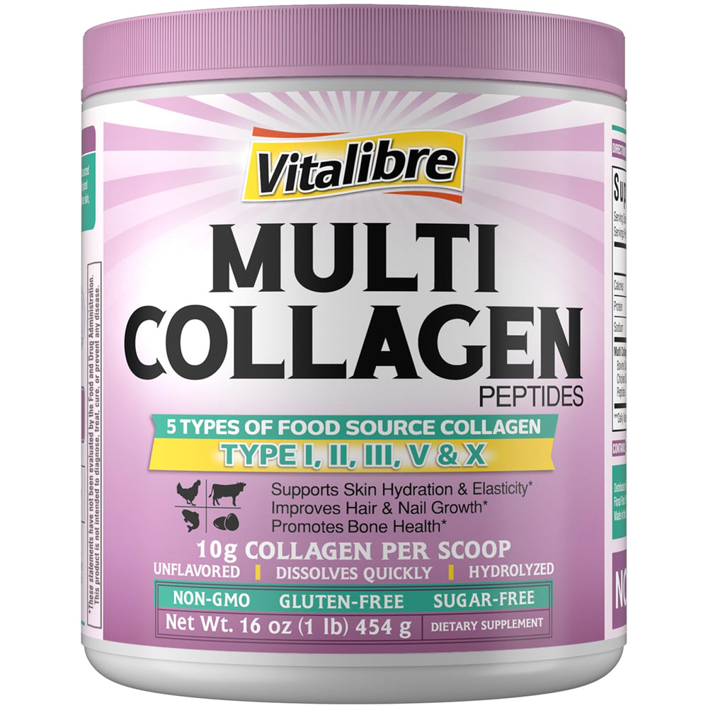 Vitalibre Multi Collagen Powder bottle front 16oz