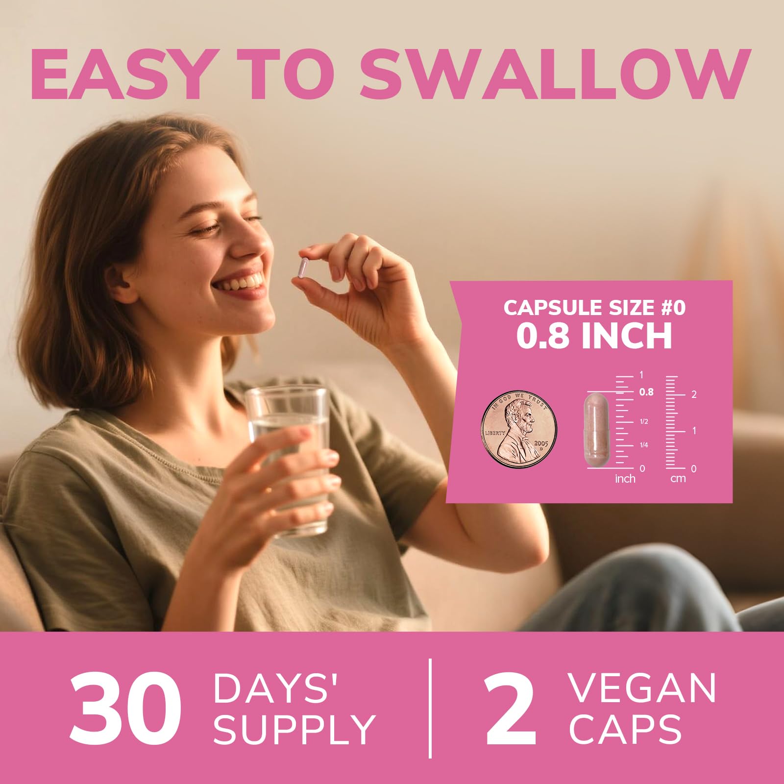 Ingredients panel featuring cranberry extract and D-mannose
