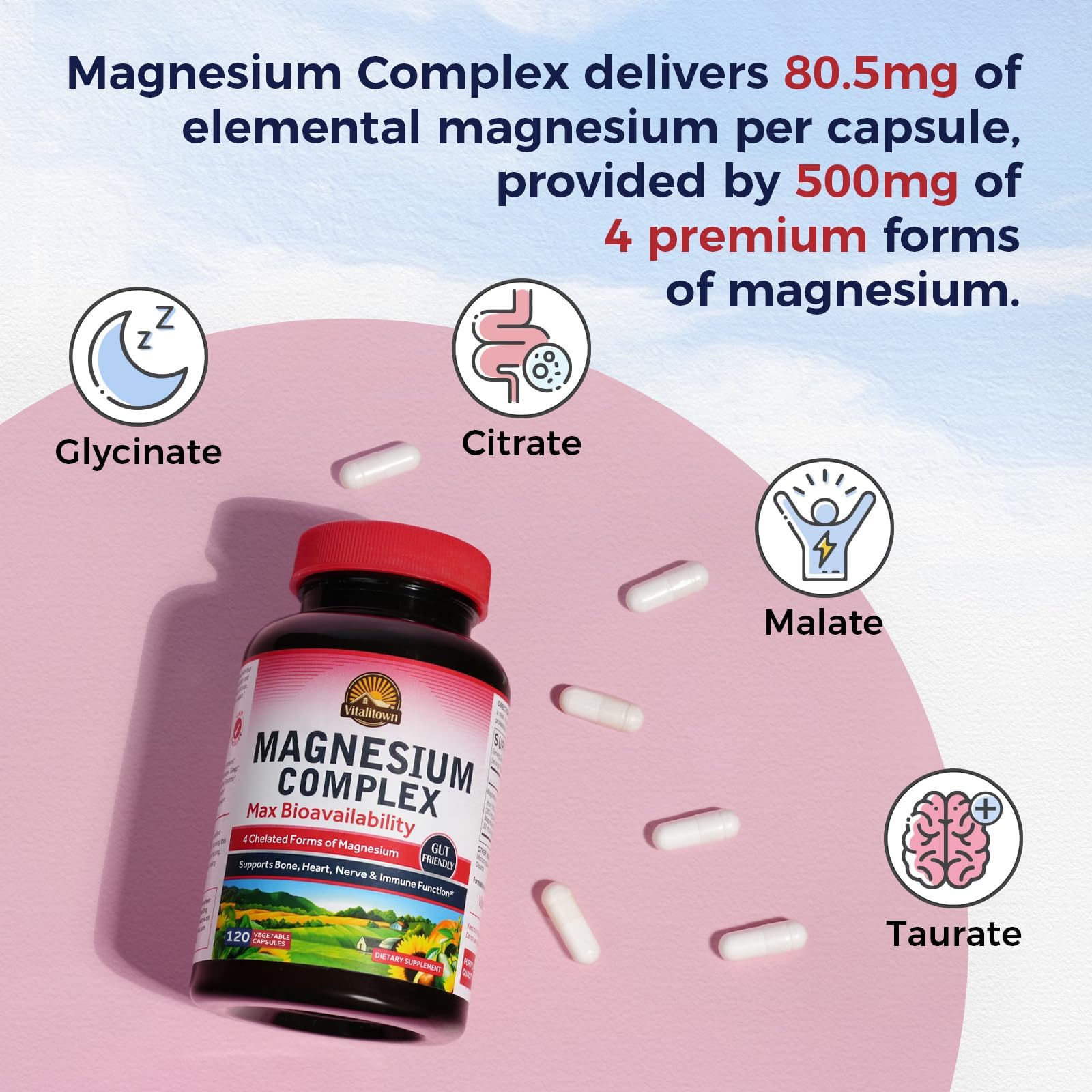 NSF Certified badge on Vitalitown Magnesium Complex