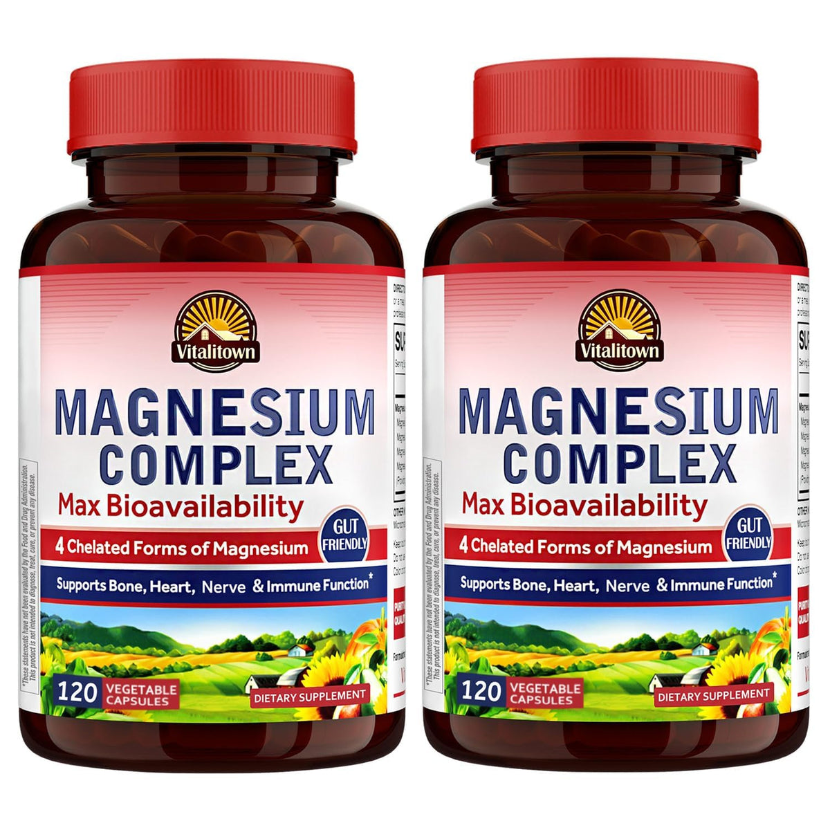 Bottle front view of Vitalitown Magnesium Complex