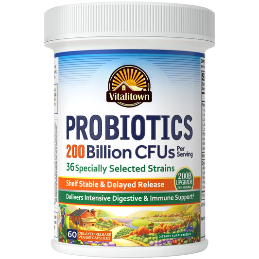 Vitalitown Probiotics 200B CFUs 36 Strains bottle front label