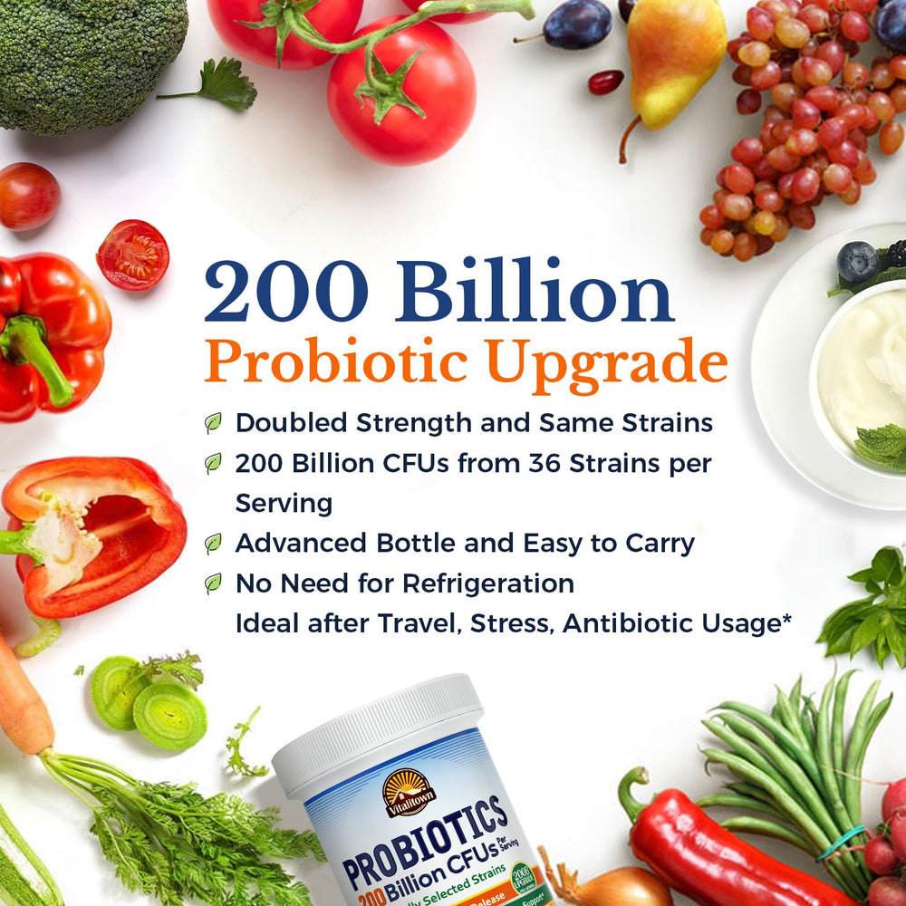 Nutritional facts panel on Vitalitown Probiotics label