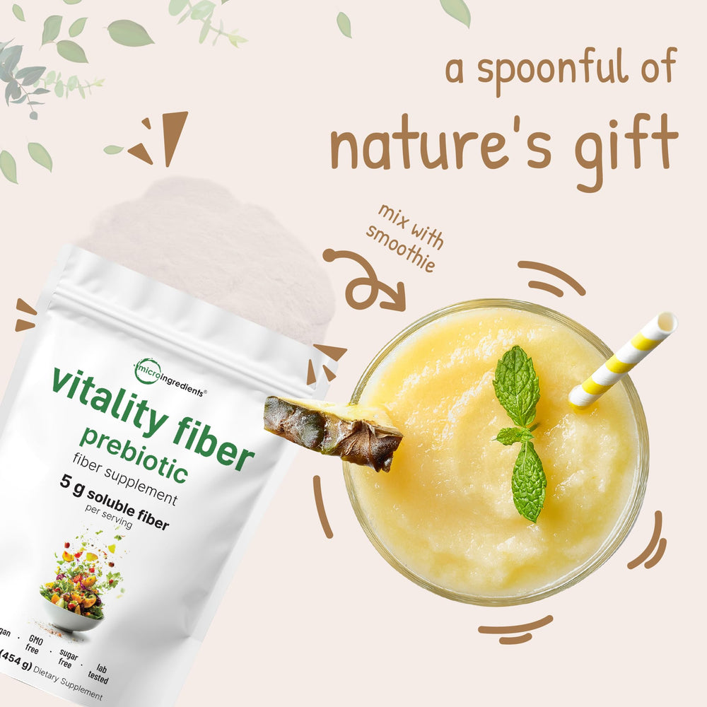 Uses of Vitality Fiber with coffee, tea, or baked goods for gut health