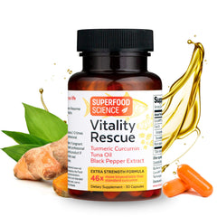Vitality Rescue omega-3 fish oil and turmeric bottle image (hero).