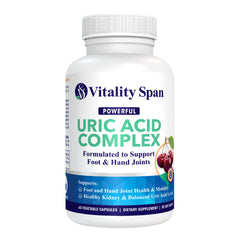 Vitality Span Uric Acid Cleanse bottle with turmeric and tart cherry